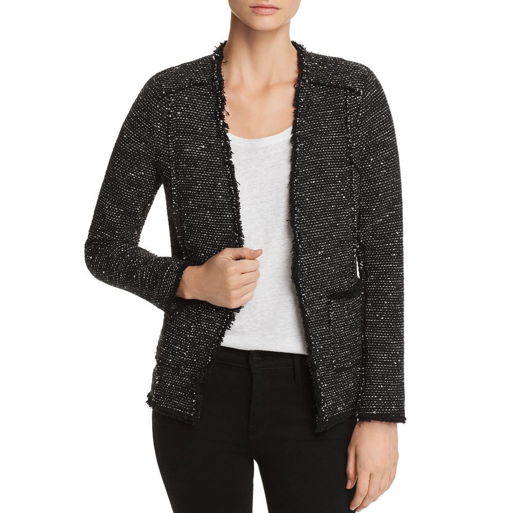 Rebecca Taylor Sparkle Tweed Open Front Jacket